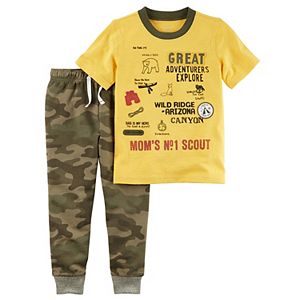 Toddler Boy Carter's Explorer Graphic Tee & Camo Pants Set