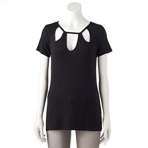 Women's Jennifer Lopez Solid Cutout Tee