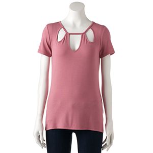 Women's Jennifer Lopez Solid Cutout Tee