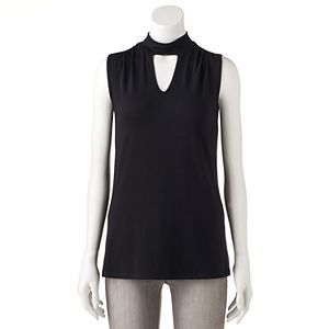 Women's Jennifer Lopez Mockneck Keyhole Top