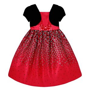 Girls 7-16 American Princess Mock Bolero Polka-Dot Dress