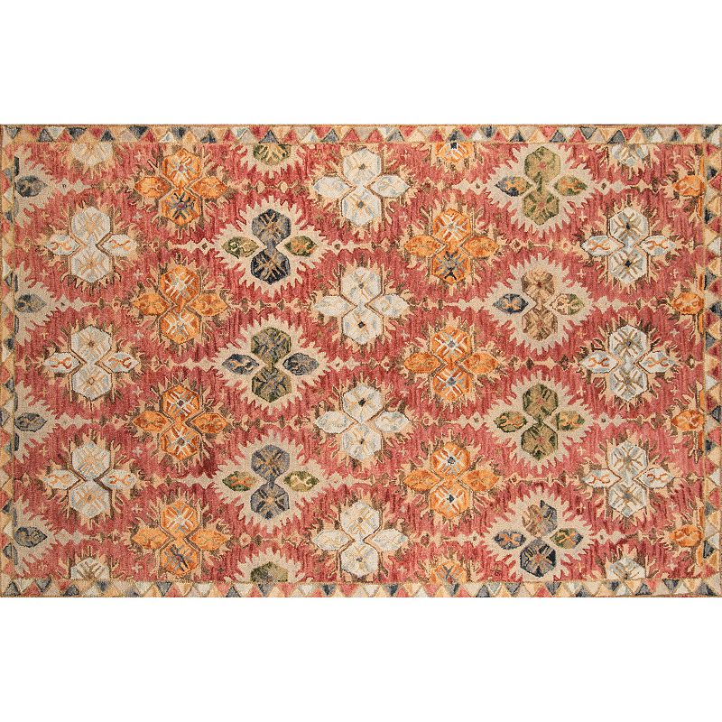 Momeni Tangier Prescot Floral Wool Rug, Red, 7.5X9.5 Ft