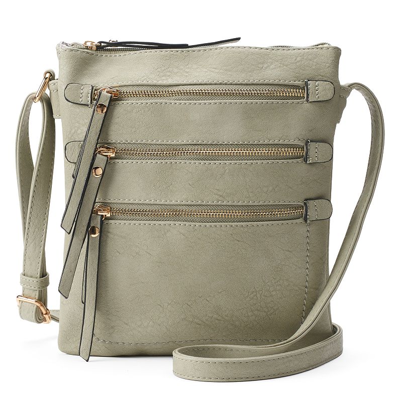 Deluxity Layla Triple-Entry Crossbody, Grey