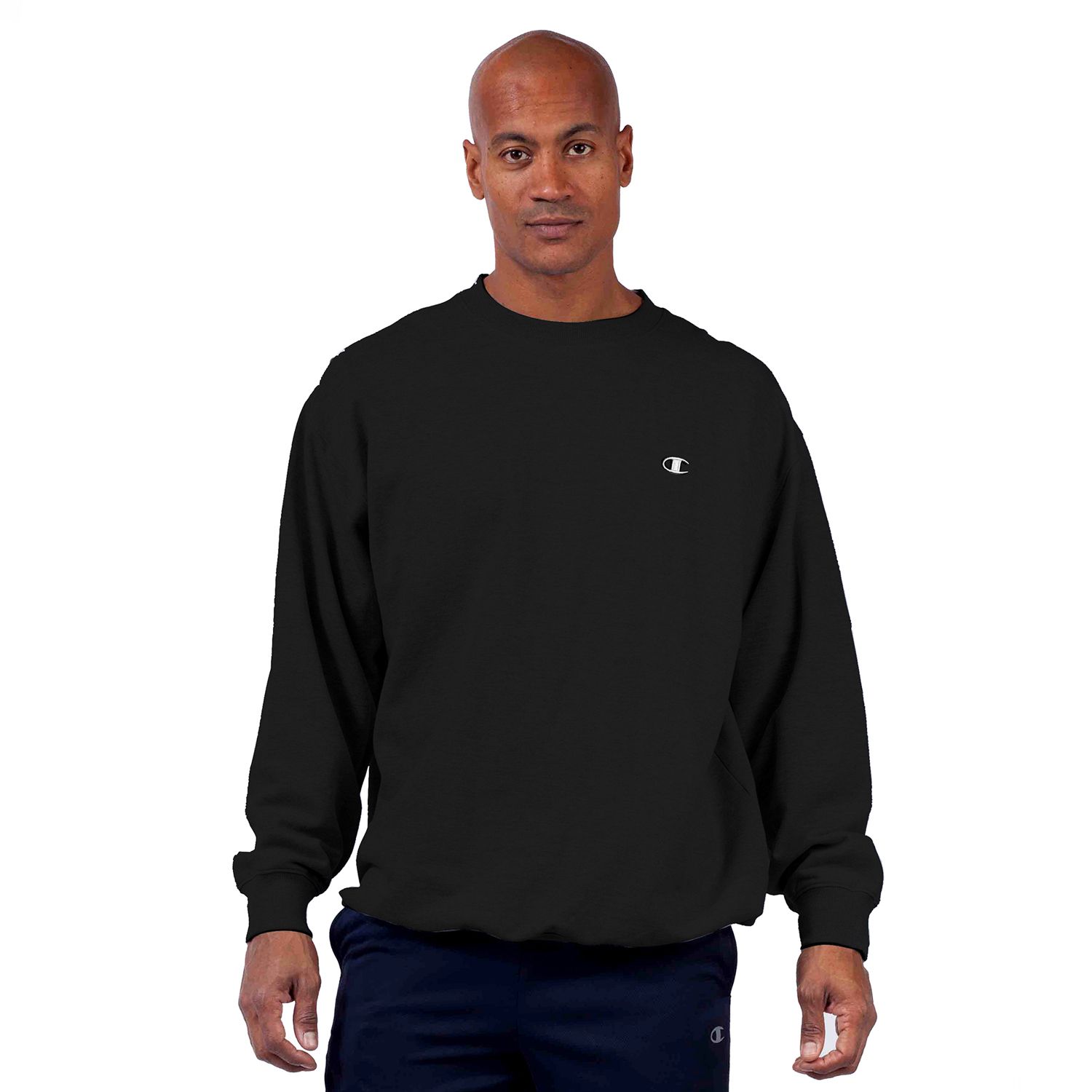 black crew neck sweater champion