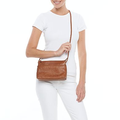 ili Floral Embossed Leather Crossbody Bag