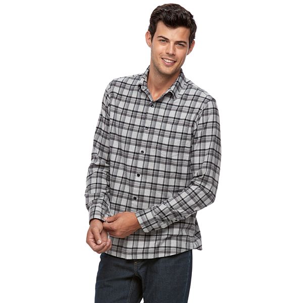 Men's Apt. 9® Slim-Fit Plaid Brushed Flannel Button-Down Shirt