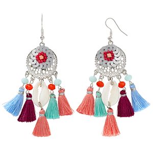 Mudd® Tassel & Shell Dreamcatcher Nickel Free Drop Earrings