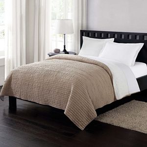 London Fog Reversible Crinkle Quilt Set