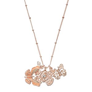Mudd® Triple Butterfly Charm Long Necklace