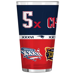 Boelter New England Patriots Five Time Super Bowl Champions Pint Glass