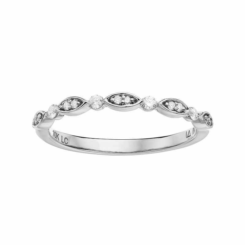LC Lauren Conrad 10k Gold 1/8 Carat T.W. Diamond Marquise Ring, Womens, Wh