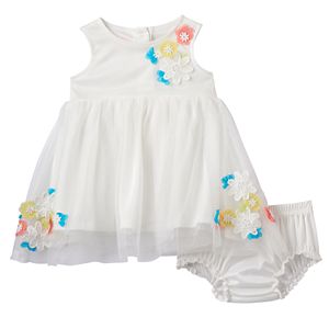 Baby Girl Nannette Flower Applique Dress & Bloomer Set