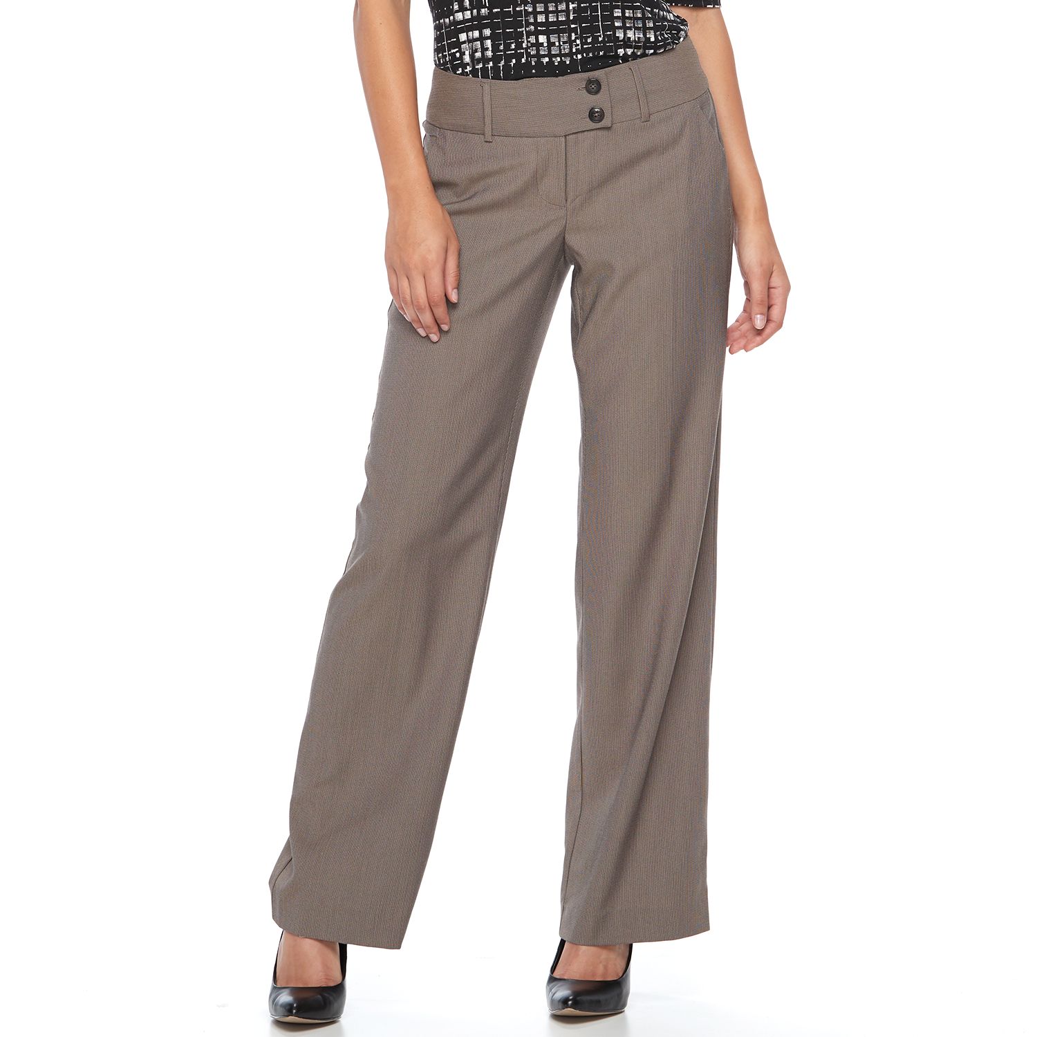 wide leg mid rise pants