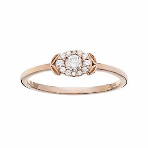 LC Lauren Conrad 10k Rose Gold 1/5 Carat T.W. Diamond Rose Ring
