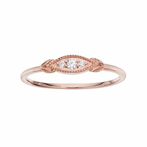 LC Lauren Conrad 10k Rose Gold Diamond Accent Marquise Ring