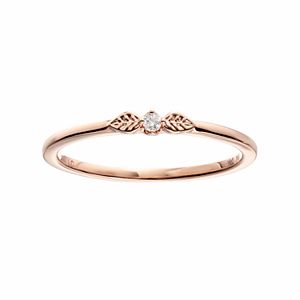 LC Lauren Conrad 10k Rose Gold Diamond Accent Leaf Ring