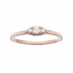 LC Lauren Conrad 10k Rose Gold 1/8 Carat T.W. Diamond 3-Stone Marquise Ring