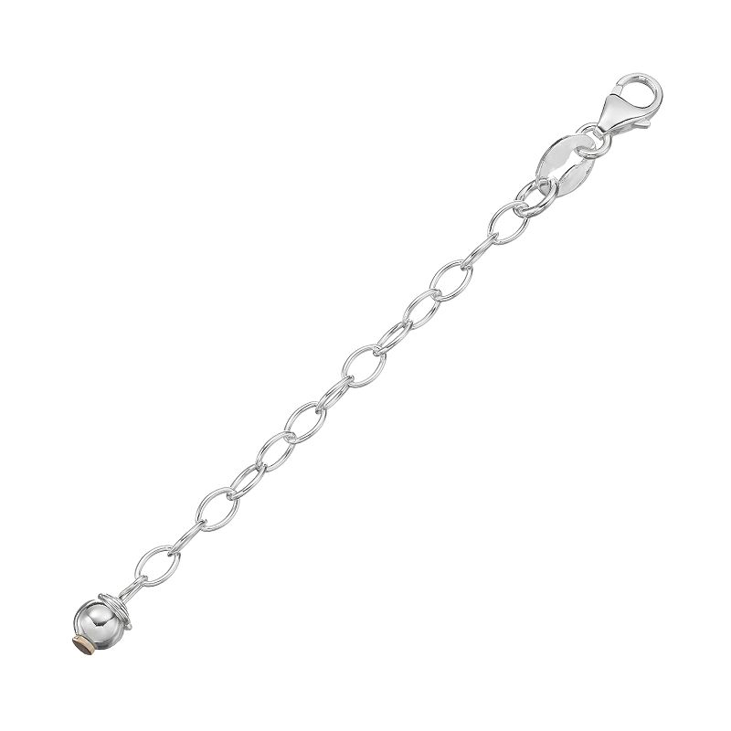 PRIMROSE Sterling Silver Rolo Chain Extender - 2 in., Womens, Grey