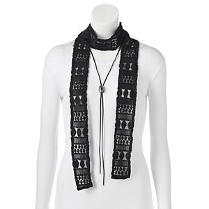 Mudd® Crochet Skinny Scarf & Bolo Necklace Set