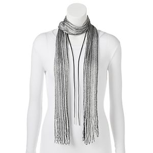 Mudd® Striped Skinny Scarf & Lariat Necklace Set