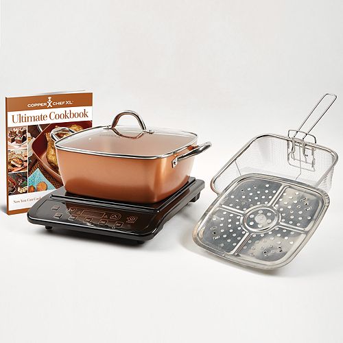 Copper Chef Xl 5 Pc Casserole Pan Set With Induction Cooktop As