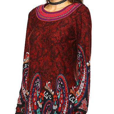 Women's White Mark Paisley Embroidered Sweaterdress
