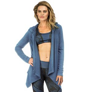 Women's PL Movement by Pink Lotus Open-Front Hooded Cardigan