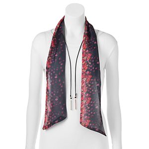 Mudd® Ditsy Floral Skinny Scarf & Bar Lariat Necklace Set