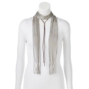 Mudd® Striped Skinny Scarf & Bolo Necklace Set