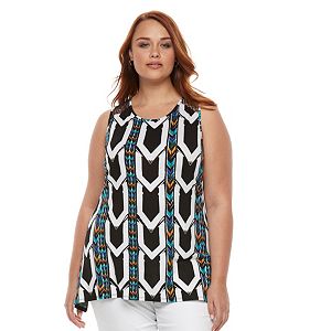 Plus Size Apt. 9® Crochet Trim Shark-Bite Tank Top