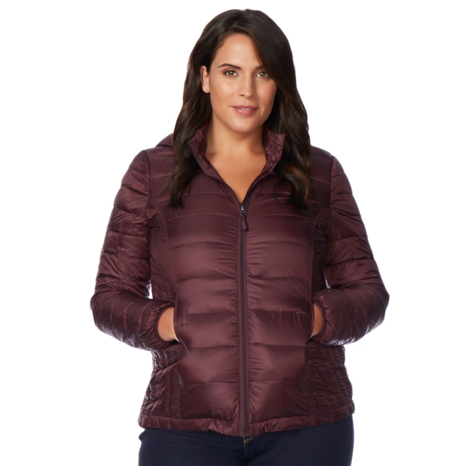 women's heat keep down hooded puffer jacket