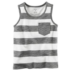Boys 4-8 Carter's Slubbed Striped Pocket Tank Top