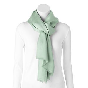 LC Lauren Conrad Solid Fringed Pashmina Oversized Scarf