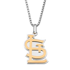 Two Tone Stainless Steel Men's St. Louis Cardinals Pendant Necklace