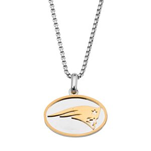 Two Tone Stainless Steel Men's New England Patriots Pendant Necklace