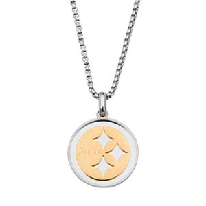 Two Tone Stainless Steel Men's Pittsburgh Steelers Pendant Necklace