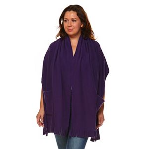 Plus Size White Mark Fringe Shawl