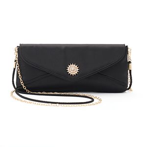 Lenore by La Regale Rhinestone Medallion Envelope Clutch