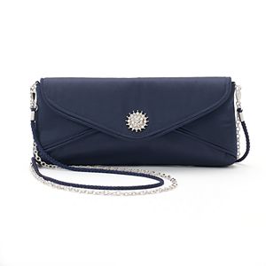Lenore by La Regale Rhinestone Medallion Envelope Clutch