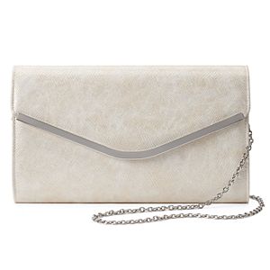 Lenore by La Regale Snakeskin Print Envelope Clutch