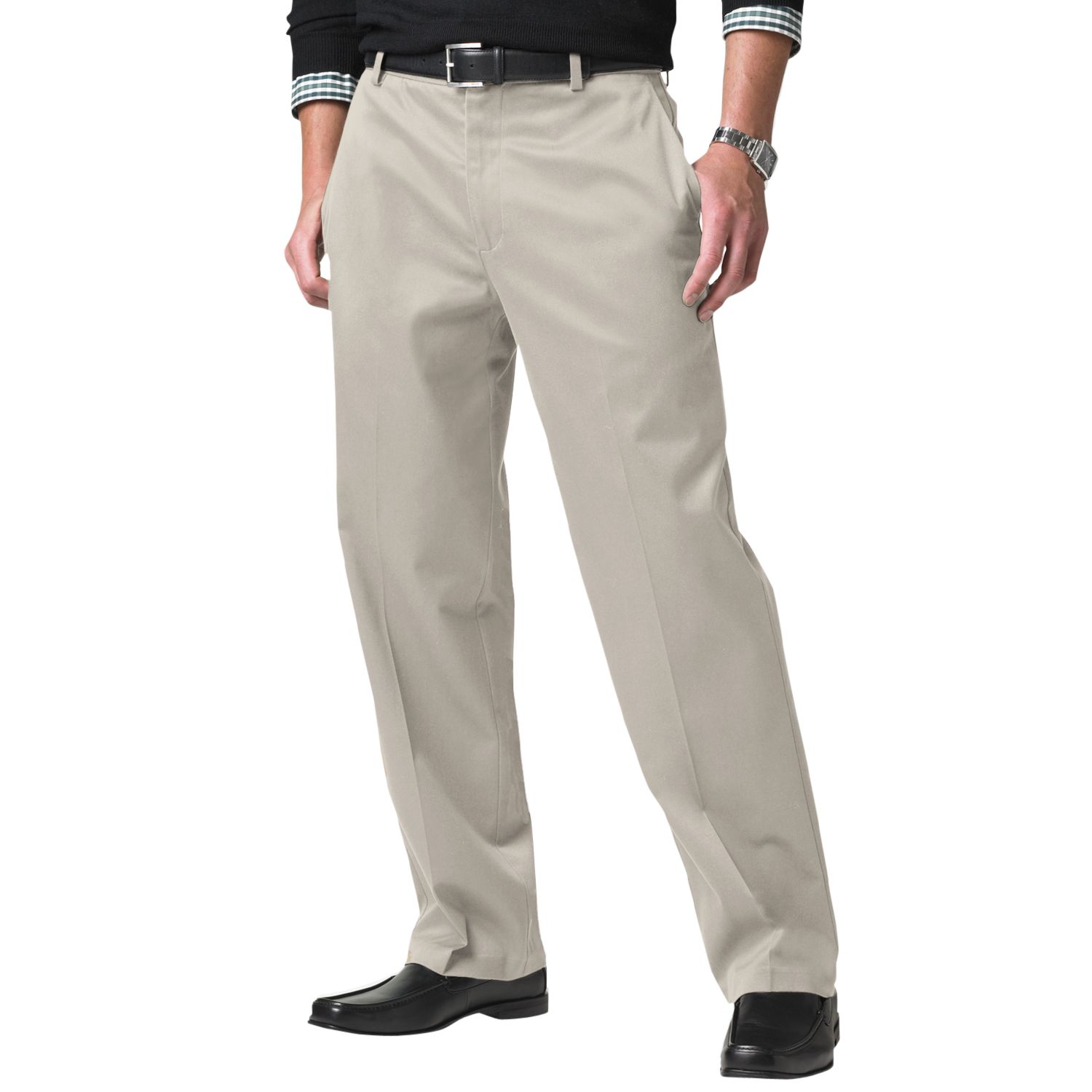 D3 Signature Classic-Fit Flat-Front Pants