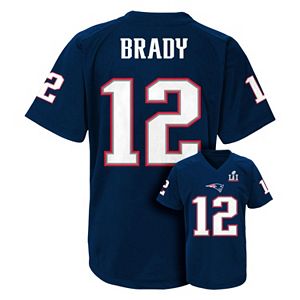 Boys 8-20 New England Patriots Super Bowl LI Champions Tom Brady Name and Number Tee