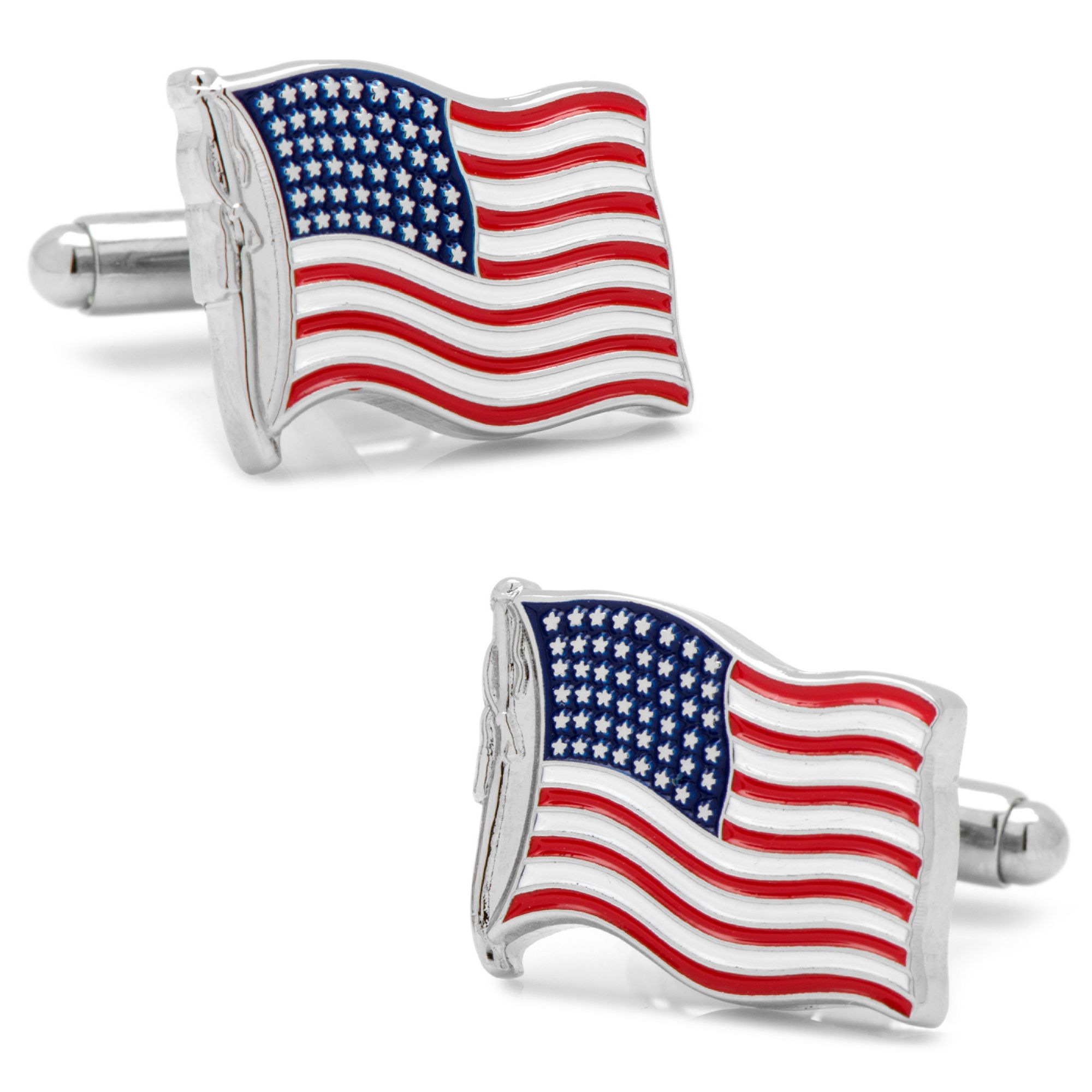 American Flag Cuff Links, Red White Blue