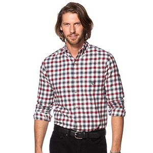 Men's Chaps Flannel Classic-Fit Open Check Button-Down Shirt