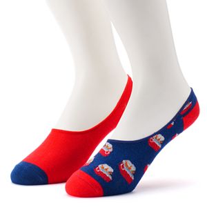 Men's 2-Pack Patterned No-Show Liner Socks