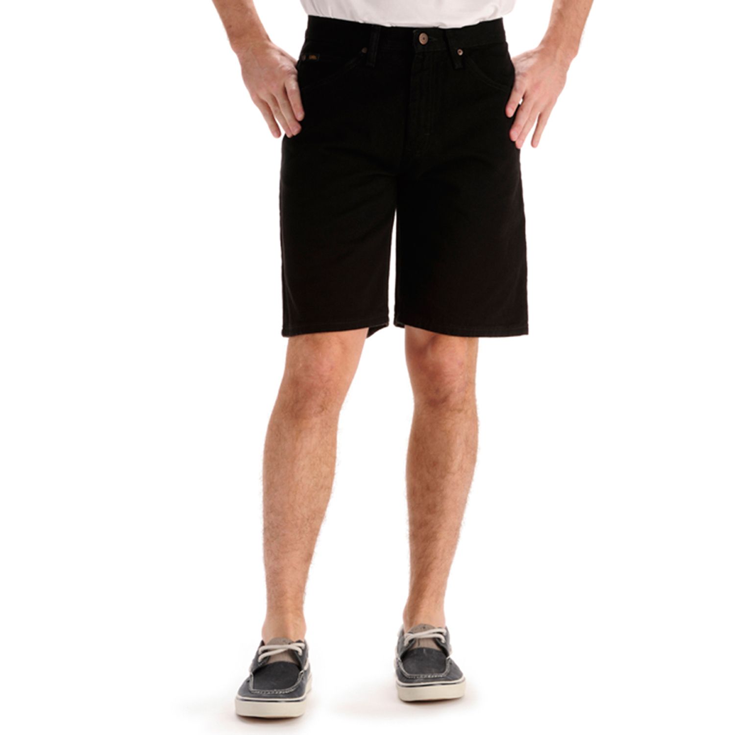 lee black denim shorts
