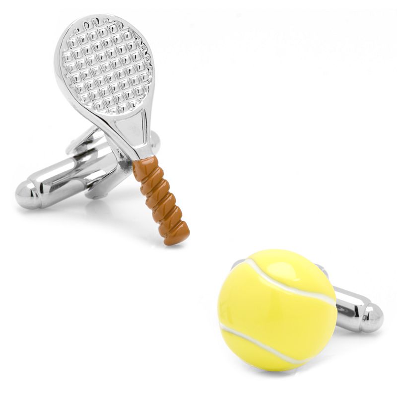 Tennis Ball & Racket Cuff Links, Multicolor