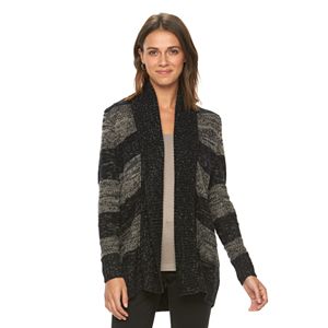 Women's Apt. 9® Striped Shawl-Collar Open Cardigan