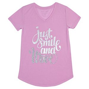 Girls 7-16 & Plus Size Harper & Elliott Rounded-Hem V-Neck Graphic Tee
