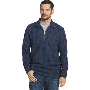 Big & Tall Men's Arrow Classic-Fit Windowpane Fleece Quarter-Zip Sweater